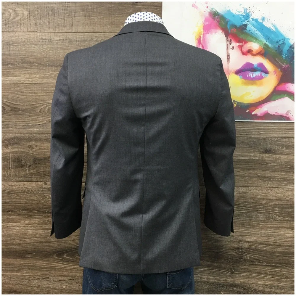 TOMMY HILFIGER Mens‎ Wool Blazer Sport Coat Casual Jacket Size 40R Gray Suit